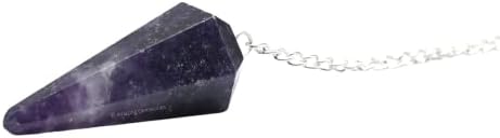 Amazing Gemstone Lepidolite Crystal Pendulum for Divination - Certified Dowsing Crystals, Healing Stones for Chakra Balancing, Meditation - Enhance Reiki Spiritual Growth