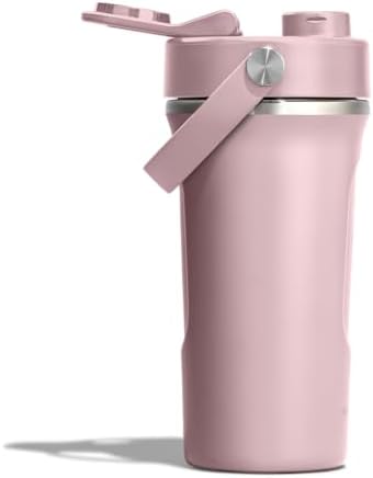 Hydro Flask Shaker Bottle – Insulated Stainless Steel Gym Bottle for Pre Workout & Protein 24 Oz Trillium Pink
