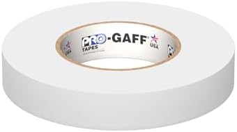 1" Width ProTapes Pro Gaff Premium Matte Cloth Gaffer's Tape With Rubber Adhesive, 11 mils Thick, 55 yds Length, White (Pack of 1)