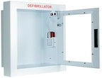 Semi-Recessed, Alarmed AED Cabinet, Large. Fits All Defibrillators on The Market. Measures 16" H x 17" L x 3.25" D. Essential Storage for Indoor AEDs.