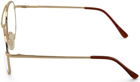 V.W.E. Clear Lens Bifocal Classic Metal Reading Glasses - Spring Hinge Tear Drop Reader