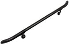 Complete Aluminum Handrail KIT for Indoor/Outdoor – Stylish Round Shape with Curved Ends. Includes Wall Mounts, Hardware, Ergonomic 1-3/8" Dia, ADA Returns (Black Textured, 3' Length)