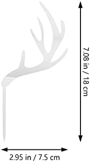 jojofuny 5Pcs Christmas Cake Toppers - Reindeer Antler Cake Topper, Christmas Antlers Shape Dessert Decoration Cupcake Decor for Xmas Party Festival - Gold