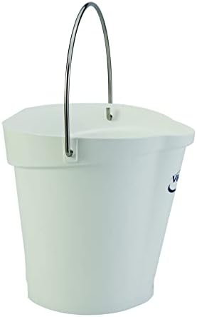 Vikan 56865 Pail,3 gal.,PP/SS,White