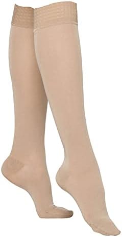 SIGVARIS Women’s Essential Opaque 860 Closed Toe Calf-High Socks w/Grip Top 20-30mmHg