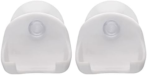 kwmobile 2X Razor Holder with Suction Cup - Self-Adhesive Shaver Wall Mount - Bathroom Organizer for Glass and Tiles - White