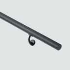 4FT Modern Aluminum Handrail Set, handrails for Indoor Stairs,Deck,Slope, Wall Mounted Staircase handrails, Zink Alloy Brackets Included,Rust Free. (Matte Black, 4 FT)