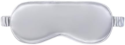 slip Pure Silk Sleep Mask - 100% Pure 22 Momme Mulberry Silk Eye Mask - Comfortable Sleeping Mask with Elastic Band + Filler and Internal Liner, Silver