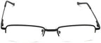 2 Pack Rectangular Metal Half Rim Reading Glasses with Case for Men and Women