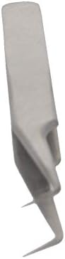 Utoolmart 51-SA Precision Stainless Steel Micro-magnetic Curved Pointed Tip Tweezer Silver Tone OPP bags 1 pcs