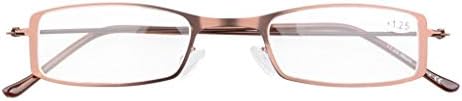 Eyekepper 3-Pack Stainless Steel Frame Half-eye Style Reading Glasses Readers Brown +2.0