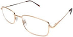Calabria R754 Full Rim Rectangle Reading Glasses for Men – Metal Frame Readers | Spring Hinge Temples| Adjustable Nose Pads