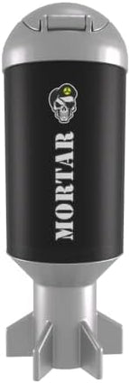 Battle Shakers Mortar Shaker Cup | Military Themed Shaker Bottle | Leak-Proof Protein Cup with Storage Compartment | Mix Protein Powders & More | Durable & Dishwasher Safe | 20 Oz Black/Silver