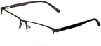Men Premium Optical Frame Wide Large Head Reading Glasses Half Rim Metal - Reader 149MM DRM01