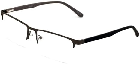 Men Premium Optical Frame Wide Large Head Reading Glasses Half Rim Metal - Reader 149MM DRM01