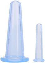 4Pcs Blue Facial Cupping Therapy Set Anti Cellulite Silicone Vacuum Cupping Cups for Face and Eye Cupping Massage (2 Small + 2 Large)，Massage Tools