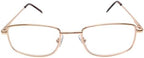Calabria R754 Full Rim Rectangle Reading Glasses for Men – Metal Frame Readers | Spring Hinge Temples| Adjustable Nose Pads