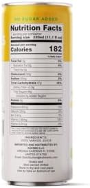 Mango Juice 100% – Not From Concentrate, No Sugar Added, Natural Fruit Drink, 11.1 fl oz (330ml) Cans, Pack of 24