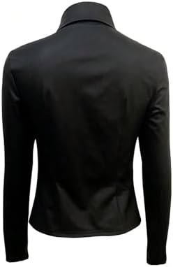 WDIRARA Women's Studded Faux Leather Button Down Tops Goth Punk Long Sleeve Blouse