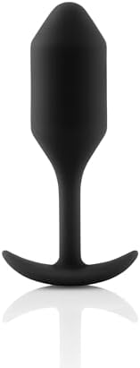 b-Vibe Snug Plug 2, Weighted Silicone Butt Plug, Beginner Anal Plugs - Sex Toys for Adults, 114g (Black)