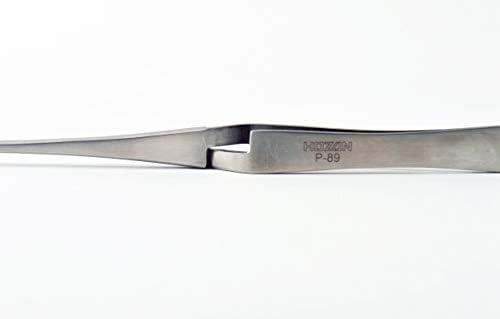 Hozan P-89 Reverse Action Tweezers, Total Length: 6.5 inches (165 mm), Maximum Opening Width: Approx. 0.8 inches (20 mm), Tip Width: 0.1 inches (2 mm), General Purpose Type, Straight Type