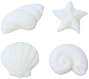 Oasis Supply Seashells and Starfish Sugar Decorations, Cupcake Toppers, 12 Count