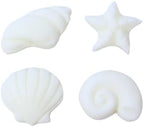 Oasis Supply Seashells and Starfish Sugar Decorations, Cupcake Toppers, 12 Count