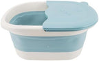 Asixxsix Foot Soaking Tub, Foldable Design with Massage Acupoints Collapsible Foot Bath, Portable Bath Basin with Massage Bumps for Travel Home Kids Dry Cracked Feet Pedicure (Blue)