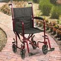 Drive Medical Deluxe Lightweight Aluminum Transport Wheelchair, Black, 17"
