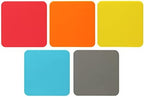Mini Skater 3pcs Bar Coasters 10x10x0.2CM Square Silicone Coasters for Drinks Beverage Coffee Table Tea Coaster (Blue)