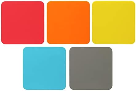 Mini Skater 3pcs Bar Coasters 10x10x0.2CM Square Silicone Coasters for Drinks Beverage Coffee Table Tea Coaster (Blue)