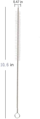 2 Pack Straw Cleaner Brush, Reusable Metal Handles Straw Cleaner Brush Extra Long for Stanley Mug 40, 30, 20 oz, 10mm Wide for Sippy Cup, Water Bottle and Tubes (Clear+Clear)