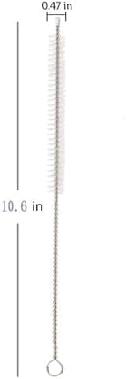 2 Pack Straw Cleaner Brush, Reusable Metal Handles Straw Cleaner Brush Extra Long for Stanley Mug 40, 30, 20 oz, 10mm Wide for Sippy Cup, Water Bottle and Tubes (Clear+Clear)