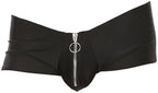 Men's Zipper Boxer Briefs with Pouch Low Rise Open Front Panties Sexy Underwear Stretch Short Lingerie