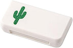 Daily Pill Box Case Waterproof Medicine Organizer Vitamin Holder Mini Pill Medicine Container for Travel Use -3 Compartments-Cactus
