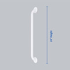 Medline White 24” Grab Bar for Shower & Bathtub, Independence Aid & Ease of Movement — For Elderly, Handicapped or Seniors, 300 lb. Capacity, 1 Bar