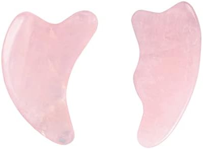 8 Piece Handmade Natural Rose Quartz Scraping Board Scraping Massage Tool Scraping Board GuaSha Facial Tool Set Facial Skin Care,Scraping 2pc
