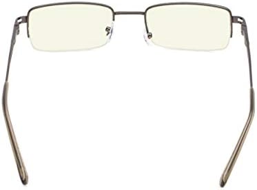 CessBlu Half-Rim Blue Light Filter Glasses Anti Screen Glare UV Rays for Men Women Reading Computer