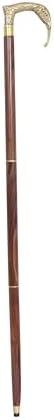 Handcrafted Brass Elephant Head Design Walking Stick – 36-Inch Brown Wooden Cane Antique-Style Wooden Walking Stick for Men & Women
