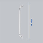 Medline Knurled Chrome 24” Grab Bar for Shower & Bathtub, Independence & Ease of Movement — for Elderly, Handicapped or Seniors, 300 lb. Capacity, 1 Bar