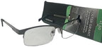 Foster Grant Reading Glasses Lamar. Rectangular gunmetal semi-rimless +1.50
