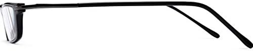 The Posh Reader Reading Glasses, Spring Hinge Metal Rectangle Frame for Men and Women + 3.25 Black