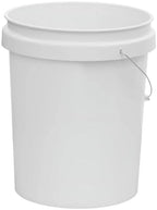 (2 Pack) 5 Gallon Round Utility Bucket, Comfort Handle, Plastic, White