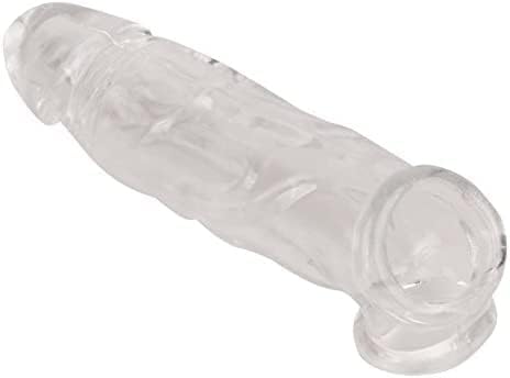 Large New Soft Realistic Sleeve Extender Sheath for Men Male Enhancement Extension Sleeve (Transparent, 8 in)