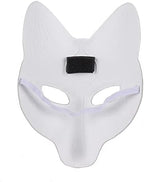 Utavu Halloween Fox Mask - DIY Animal Craft Mask for Cosplay, Masquerade Parties & Costume Accessory, White