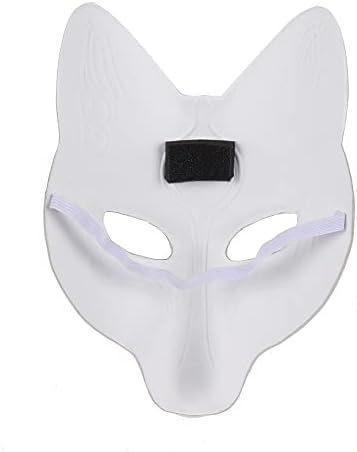 Utavu Halloween Fox Mask - DIY Animal Craft Mask for Cosplay, Masquerade Parties & Costume Accessory, White