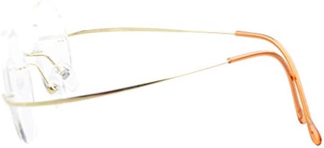 CessBlu Titanium Circle Reading Glasses Bendable Rimless Round Reader Eyeglasses for Men Women Reading