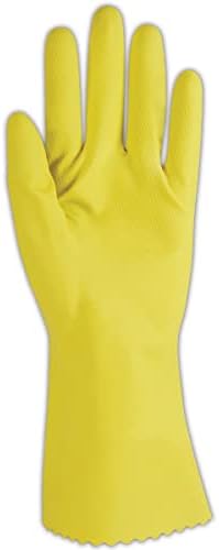 MAGID ComfortFlex 15 Mil Flock-Lined Latex Cleaning Gloves, 12 Pairs, 626