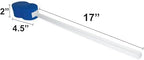 Rehabilitation Advantage Long Handle Bath Sponge – 2-Pack | 18" Extra Long Handle with Soft Blue Hourglass Sponge (4.5" x 2") | Personal Hygiene & Mobility Aid for Seniors, Disabled, Limited Reach