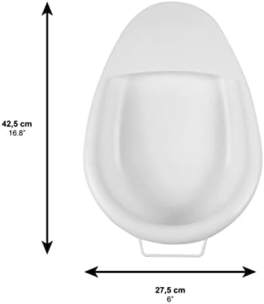 PEPE Mobility Bed Pan for Women and Men, Portable with Handle, Commode Pan for Elderly, Handicapped and Disabled, Lightweight, White